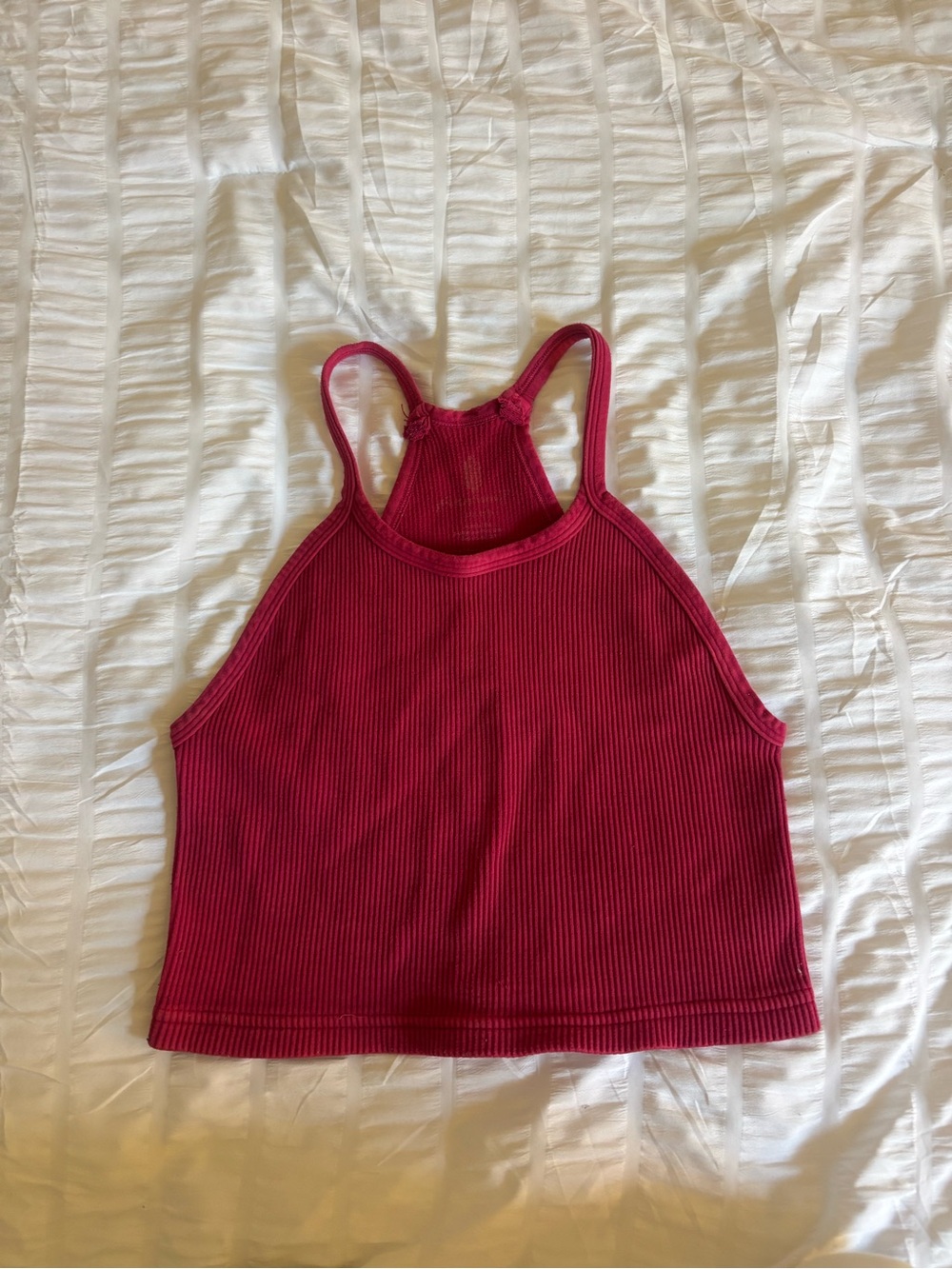 FP Movement by Free People Ribbed Racerback Tank Top in Berry Pink